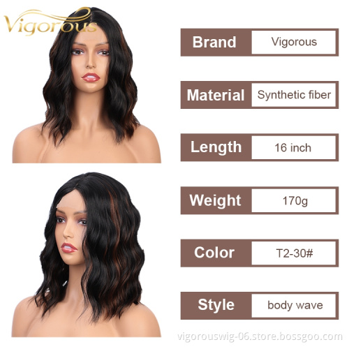 Vigorous Futura Hair Colored U Part Heat Friendly For Black Women Highlight Short Curly Wigs Synthetic Lace Front